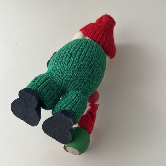 Tomte Vintage Sweden 6” Christmas Figure Wooden Decor Art Grandpa w Tree, Child - Picture 11 of 12